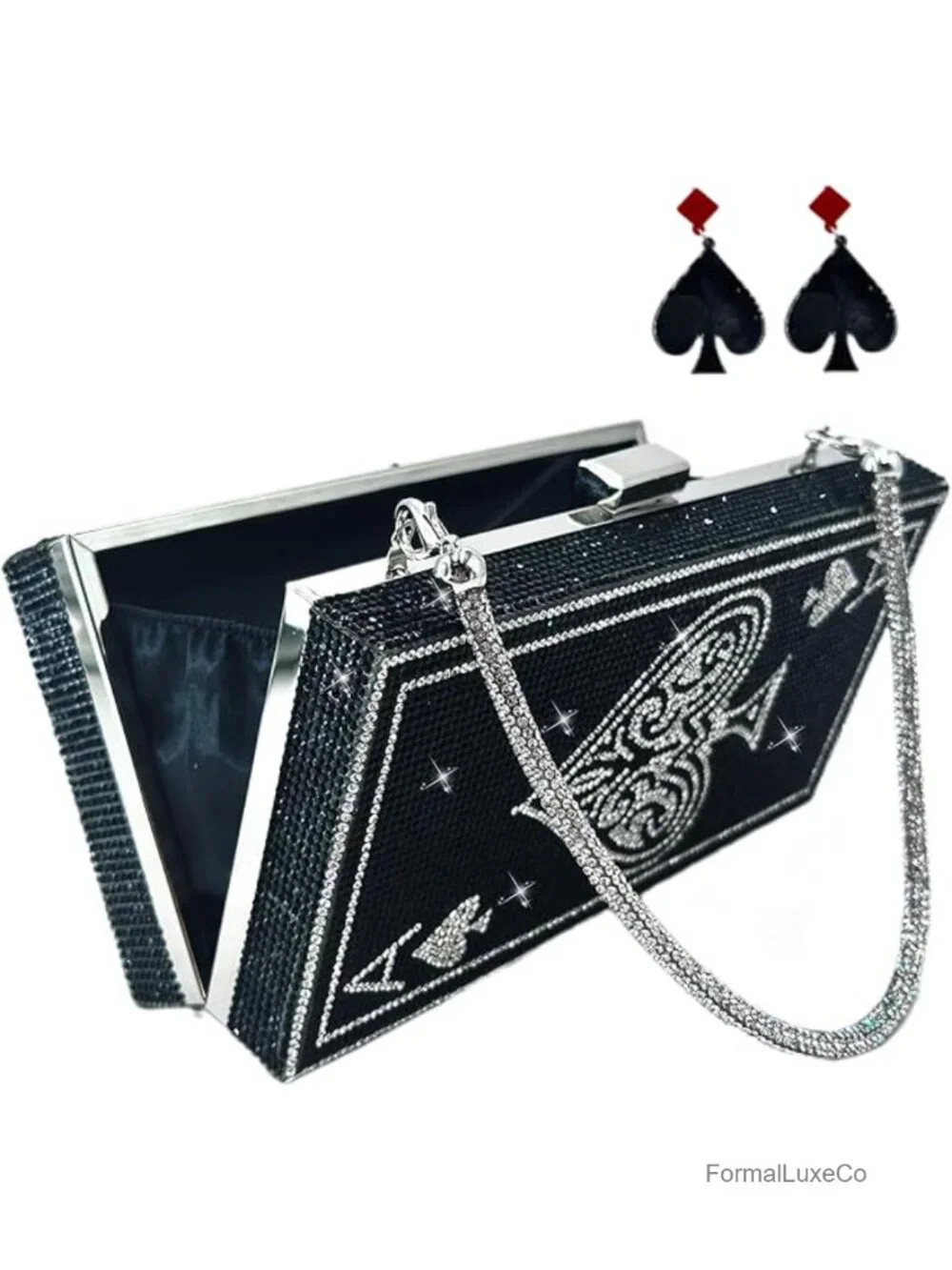 Diamond Rhinestone Crystal Clutch Bag with Chain Strap